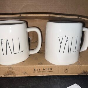 Rae Dunn White 'Fall Y'all' Mug Set